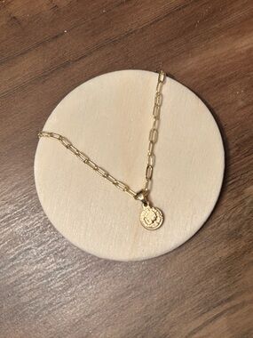 O - Gold Coin Link Necklace - Women Jewelry